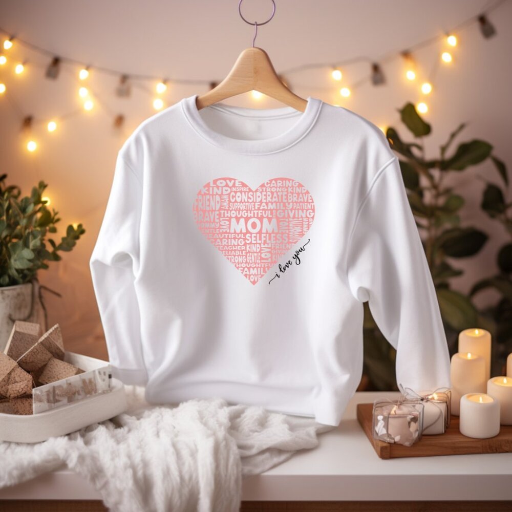 Mom Word Art Sweatshirt (New: Personalization Available)